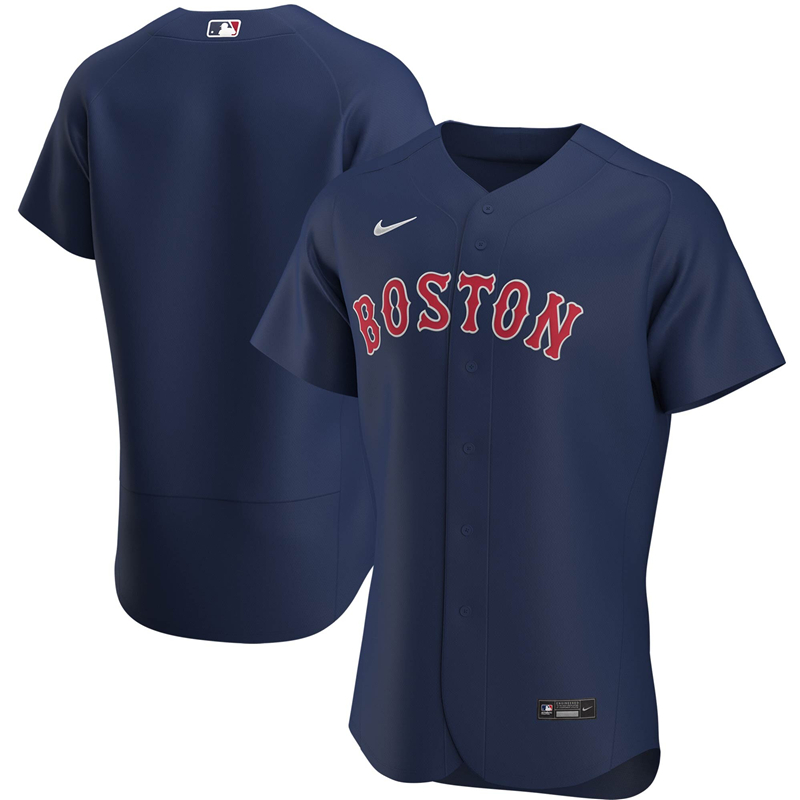 2020 MLB Men Boston Red Sox Nike Navy Alternate 2020 Authentic Jersey 1